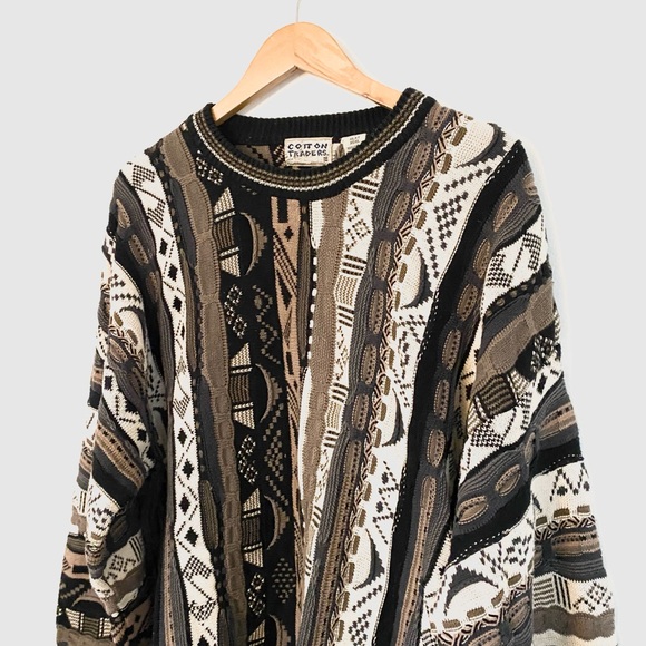 Vintage COTTON TRADERS Men’s Brown Tan Coogi Style Sweater XLXT - Picture 2 of 8